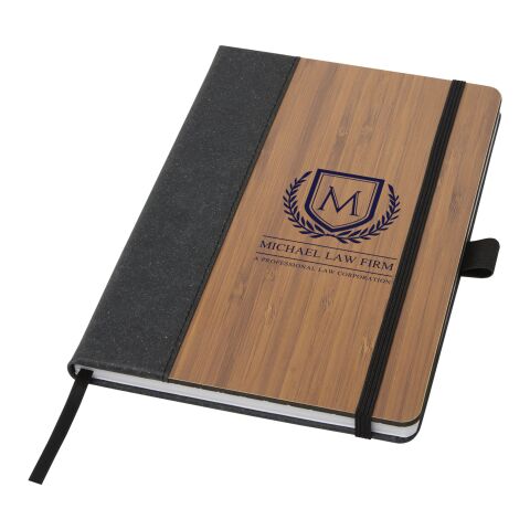 Libreta de bambú A5 &quot;Note&quot; Estándar | Negro intenso-Natural | sin montaje de publicidad | no disponible | no disponible