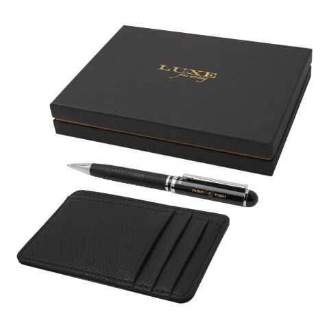 Set de regalo de bolígrafo y cartera &quot;Encore&quot; Estándar | bronce negro | sin montaje de publicidad | no disponible | no disponible