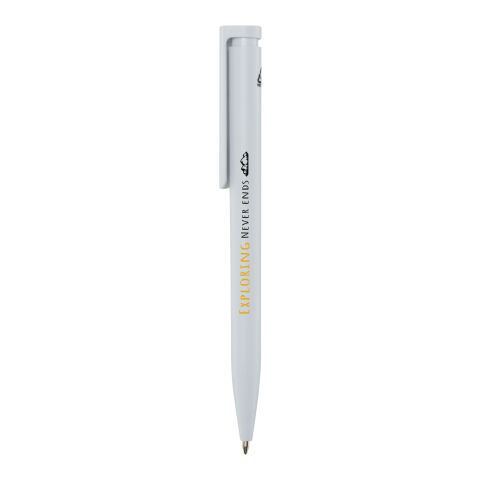 Bolígrafo de plástico reciclado &quot;Unix&quot; Estándar | Blanco transparente | sin montaje de publicidad | no disponible | no disponible