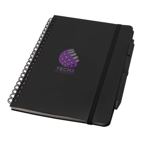 Libreta de tapa dura A5 de plástico procedente del océano con bolígrafo "Thalaasa" (tinta negra)