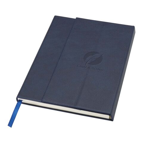 Libreta de tapa dura A5 de cuero regenerado &quot;Alejandra&quot; Estándar | Azul océano | sin montaje de publicidad | no disponible | no disponible