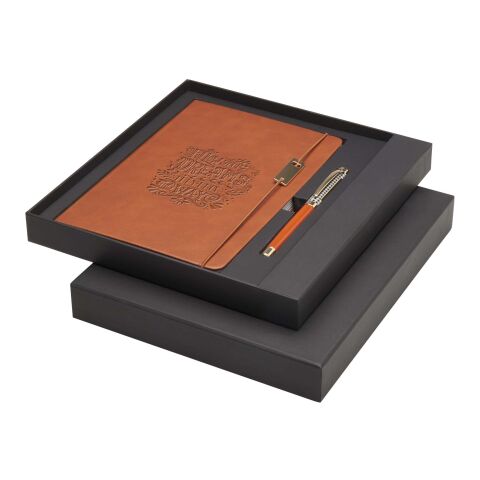 Set de libreta A5 con rollerball &quot;Legato&quot; Estándar | Marrón | sin montaje de publicidad | no disponible | no disponible