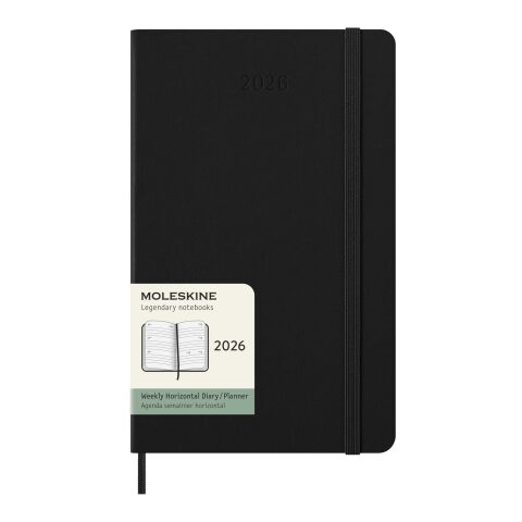 Moleskine Hardcover 12 Monate Wochenkalender L horizontal Estándar | Negro intenso | sin montaje de publicidad | no disponible | no disponible