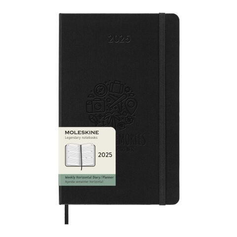 Moleskine Hardcover 12 Monate Wochenkalender L horizontal Estándar | Negro intenso | sin montaje de publicidad | no disponible | no disponible