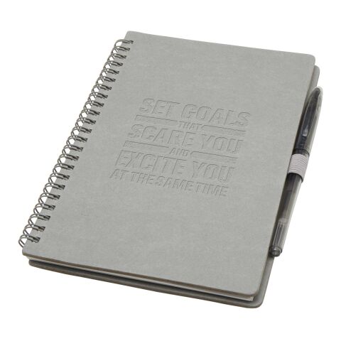 Set de libreta de tapa blanda y bolígrafo reutilizables &quot;Slate&quot; (tinta negra) Estándar | Gris | sin montaje de publicidad | no disponible | no disponible