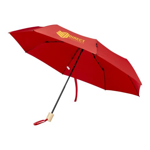 Paraguas plegable de 21&quot; de PET reciclado resistente al viento &quot;Birgit&quot; Estándar | rojo | sin montaje de publicidad | no disponible | no disponible