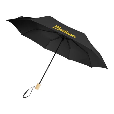 Paraguas plegable de 21&quot; de PET reciclado resistente al viento &quot;Birgit&quot; Estándar | Negro intenso | sin montaje de publicidad | no disponible | no disponible