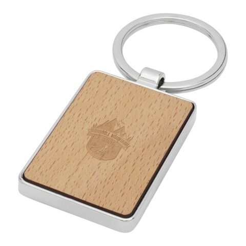 Llavero rectangular de madera de haya &quot;Mauro&quot; Estándar | Natural | sin montaje de publicidad | no disponible | no disponible