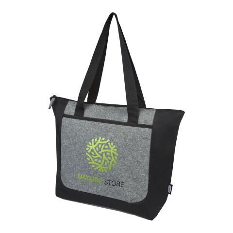 Bolsa Tote reciclada GRS en dos tonos con cremallera de 15 L &quot;Reclaim&quot; Estándar | Negro intenso-Gris Mezcla | sin montaje de publicidad | no disponible | no disponible | no disponible