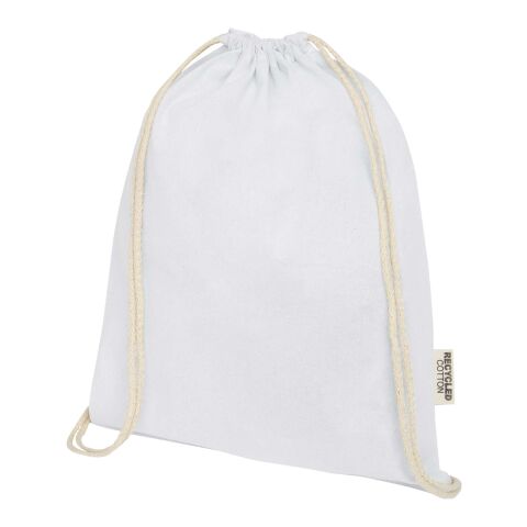 Bolsa con cordón de algodón reciclado GRS de 140 g/m² &quot;Oregon&quot; Estándar | Blanco | sin montaje de publicidad | no disponible | no disponible | no disponible