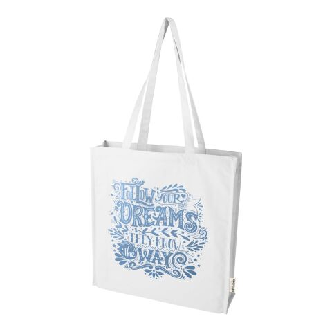 Bolsa Tote algodón reciclado 100% GRS con refuerzos de 270 g/m² &quot;Florida&quot; 14L Estándar | Blanco | sin montaje de publicidad | no disponible | no disponible | no disponible