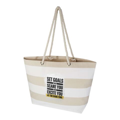 Bolsa Tote de playa de material reciclado GRS de 270 g/m² &quot;Florida&quot; Estándar | Natural-Blanco | sin montaje de publicidad | no disponible | no disponible | no disponible