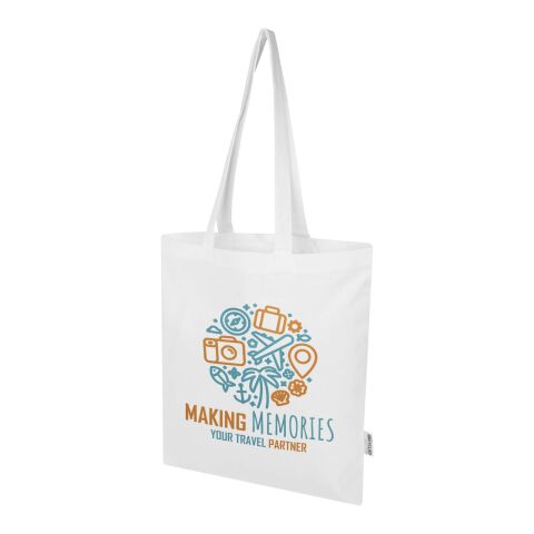 Bolsa Tote de 7 L de algodón reciclado de 140 g/m² con certificado GRS &quot;Madras Blend&quot; Estándar | blanco | sin montaje de publicidad | no disponible | no disponible | no disponible