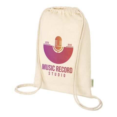 Bolsa con cuerdas de 5&nbsp;l algodón orgánico OCS de 100&nbsp;g/m² "Odisha" Estándar | Natural | sin montaje de publicidad | no disponible | no disponible | no disponible