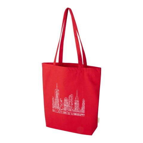 Bolsa Tote de 11 l con fondo ancho algodón orgánico OCS de 180&nbsp;g/m² "Odisha" Rojo