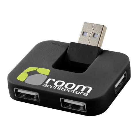 Hub USB de 4 puertos Gaia Estándar | Negro intenso | sin montaje de publicidad | no disponible | no disponible