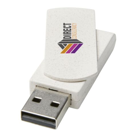 Memoria USB de paja de trigo de 8 GB &quot;Rotate&quot; Estándar | Beige | sin montaje de publicidad | no disponible | no disponible