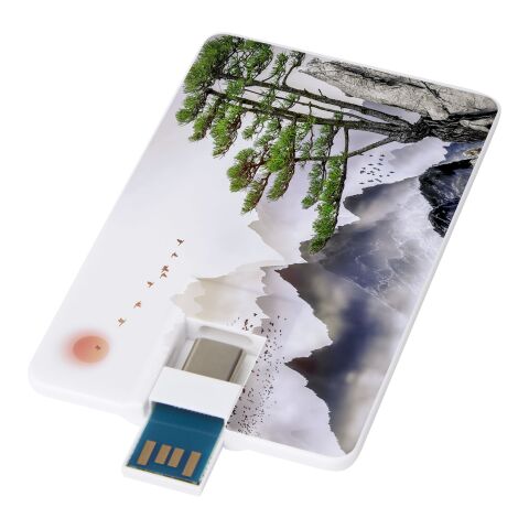 Memoria USB de 32 GB de tipo C y USB A 3.0 &quot;Duo slim&quot; Estándar | Blanco | sin montaje de publicidad | no disponible | no disponible