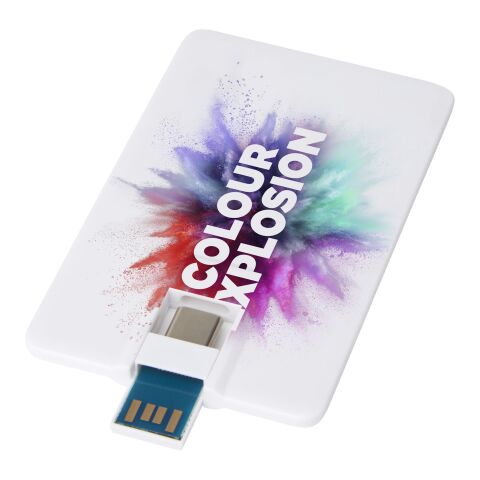 Memoria USB de 64 GB con tipo C y USB A 3.0 &quot;Duo slim&quot; Estándar | blanco | sin montaje de publicidad | no disponible | no disponible