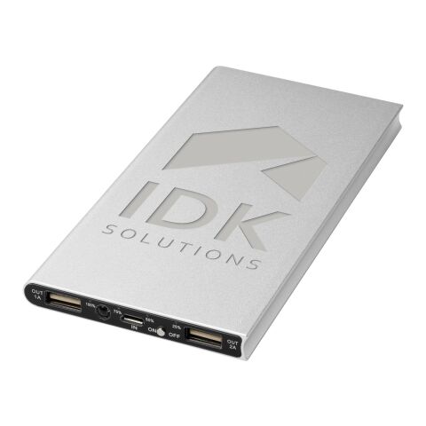 Batería externa de aluminio &quot;Plate&quot; de 8000 mAh Estándar | Plateado | sin montaje de publicidad | no disponible | no disponible