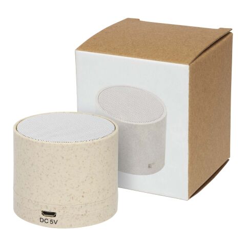 Altavoz Bluetooth® de paja de trigo &quot;Kikai&quot; Estándar | Beige | sin montaje de publicidad | no disponible | no disponible
