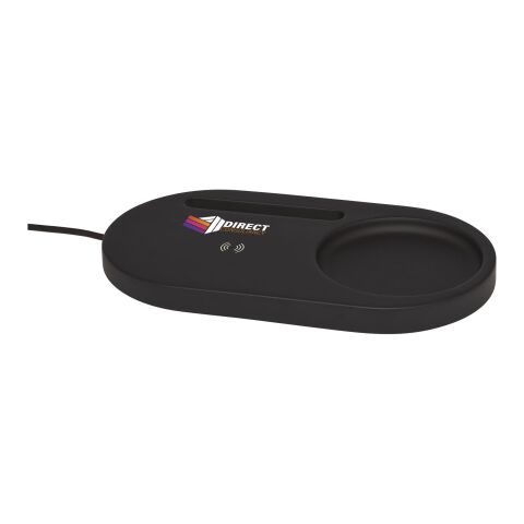 Organizador de escritorio con base de carga inalámbrica de 5 W &quot;Klip&quot; Estándar | Negro intenso | sin montaje de publicidad | no disponible | no disponible