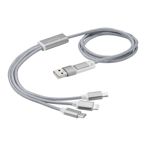 Cable de carga 3 en 1 con entrada doble &quot;Versatile&quot; Estándar | Plateado | sin montaje de publicidad | no disponible | no disponible