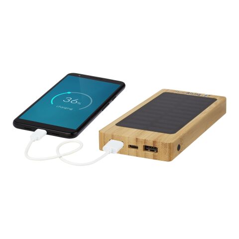 Batería externa solar de bambú de 8000 mAh &quot;Alata&quot;