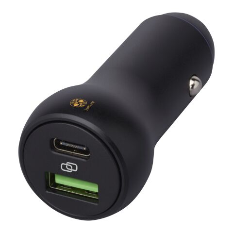 Cargador de coche USB C/USB A de 55 W dual &quot;Pilot&quot; Estándar | Negro intenso | sin montaje de publicidad | no disponible | no disponible
