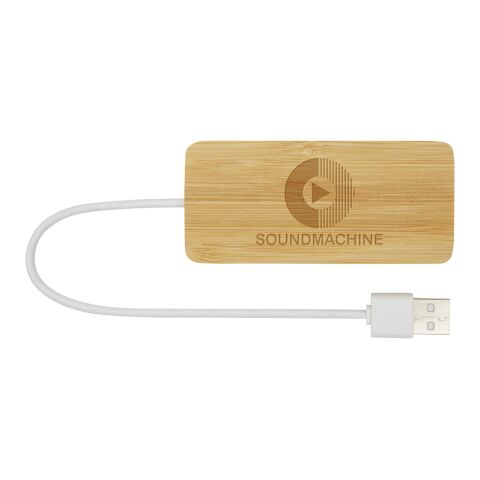 Hub USB de bambú &quot;Tapas&quot; Estándar | beige | sin montaje de publicidad | no disponible | no disponible