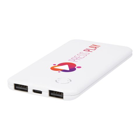 Batería externa dual fina de 4000 mAh &quot;Slender&quot; Estándar | Blanco | sin montaje de publicidad | no disponible | no disponible
