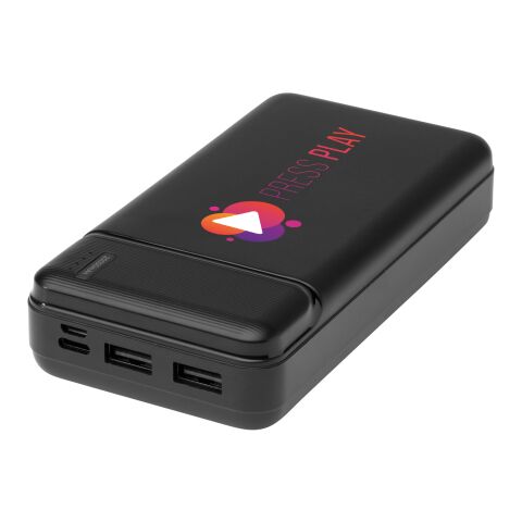 Batería externa de plástico reciclado de 20 000 mAh &quot;Loop&quot; Estándar | Negro intenso | sin montaje de publicidad | no disponible | no disponible