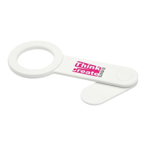 Soporte para teléfono de escritorio de plástico reciclado &quot;Hook&quot; Estándar | Blanco | sin montaje de publicidad | no disponible | no disponible
