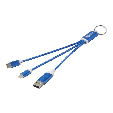 Cable de carga 4 en 1 de aluminio reciclado con llavero "Metal"