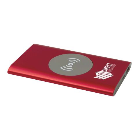 Batería externa inalámbrica tipo C de aluminio reciclado de 4000 mAh &quot;Juice&quot;  Estándar | Rojo | sin montaje de publicidad | no disponible | no disponible