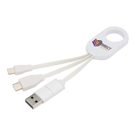 Cable de carga 4 en 1 de plástico reciclado &quot;Troop&quot; Estándar | Transparente claro | sin montaje de publicidad | no disponible | no disponible