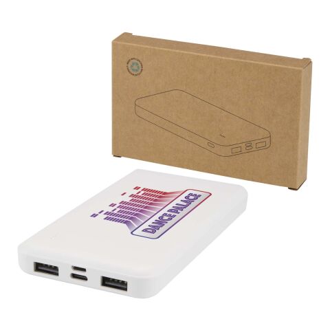 Batería externa de plástico reciclado de 10 000 mAh y 10 W &quot;Intan&quot; Estándar | Blanco | sin montaje de publicidad | no disponible | no disponible