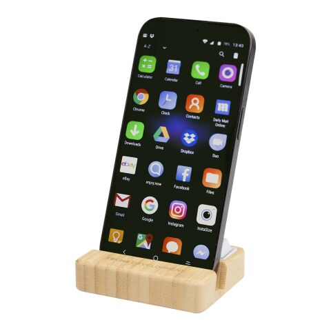 Soporte para teléfono de plástico reciclado con juguete y detalles de bambú &quot;Algol&quot; Estándar | Madera | sin montaje de publicidad | no disponible | no disponible