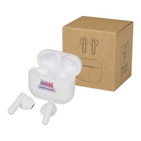 Auriculares True Wireless Bluetooth® de plástico reciclado "Altais" Estándar | Blanco | sin montaje de publicidad | no disponible | no disponible