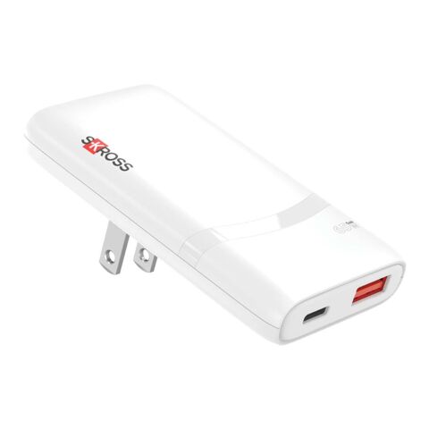 Cargador SKROSS® Klip Slim de 65 W con varias puntas blanco