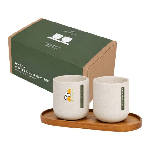 Juego de Originalhome compuesto por una bandeja ovalada de madera y una taza de cerámica de 150 ml Madera