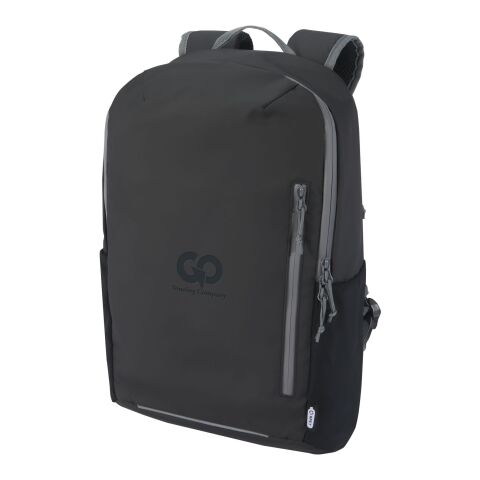 Mochila para portátil de 15&quot; de material reciclado GRS resistente al agua de 21 l &quot;Aqua&quot; Estándar | Negro brillante | sin montaje de publicidad | no disponible | no disponible | no disponible