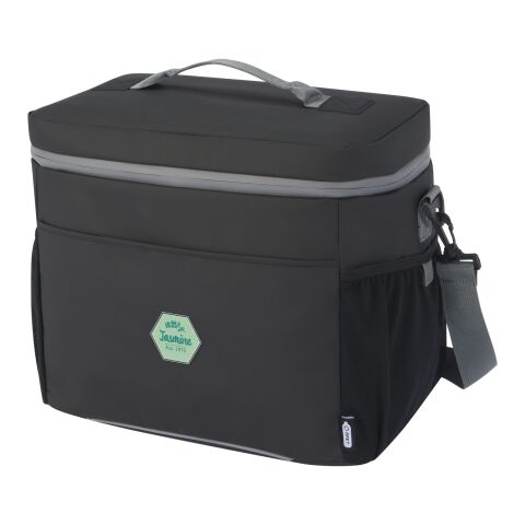 Bolsa isotérmica de 22 l para 20 latas de material reciclado GRS resistente al agua &quot;Aqua&quot; Estándar | Negro brillante | sin montaje de publicidad | no disponible | no disponible | no disponible