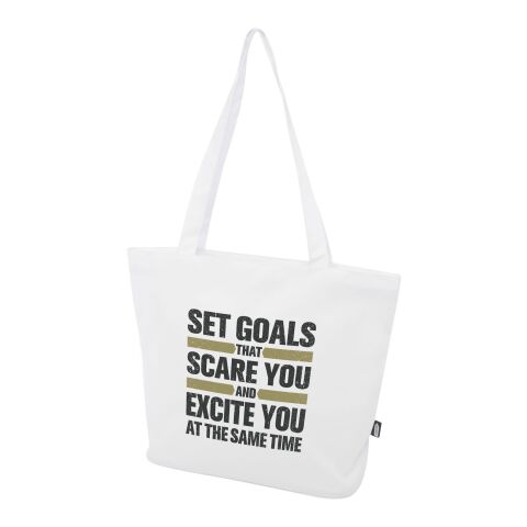 Bolsa Tote con cremallera de material reciclado GRS de 20 l &quot;Panama&quot; Estándar | Blanco | sin montaje de publicidad | no disponible | no disponible | no disponible