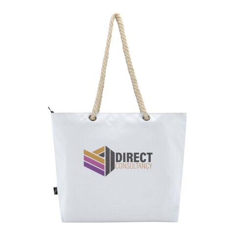 Bolsa de playa refrigeradora de material reciclado GRS con asas de cuerda &quot;Panama&quot; Estándar | blanco | sin montaje de publicidad | no disponible | no disponible