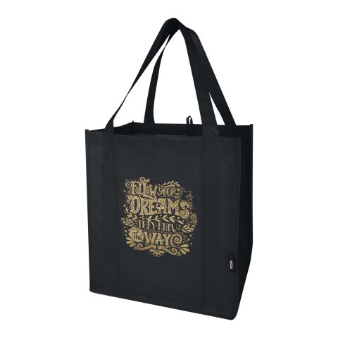 Bolsa Tote con base robusta no tejida de material reciclado GRS de 29 l &quot;Liberty&quot; Estándar | Negro intenso | sin montaje de publicidad | no disponible | no disponible | no disponible