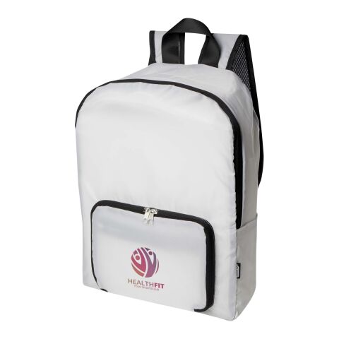 Mochila plegable de RPET de 15 litros &quot;EcoFold&quot; Estándar | Blanco | sin montaje de publicidad | no disponible | no disponible