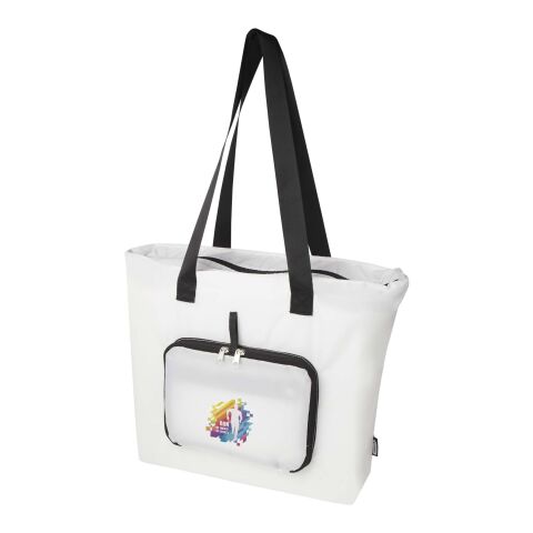 Bolsa Tote plegable de RPET de 16 litros &quot;EcoFold&quot; Estándar | Blanco | sin montaje de publicidad | no disponible | no disponible