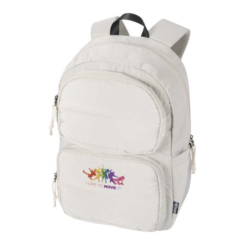 Mochila para portátil de 15,6" y 18l de material reciclado GRS "Puffer" Estándar | Sandstone | sin montaje de publicidad | no disponible | no disponible | no disponible