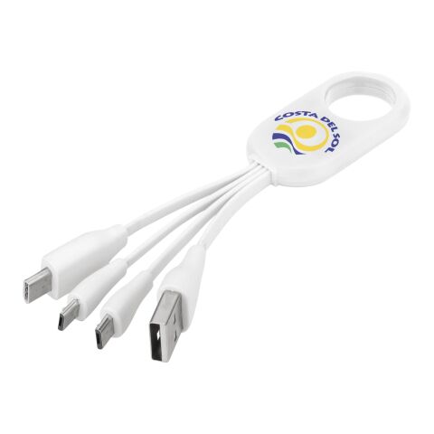 Cable de carga 4 en 1 Tipo-C &quot;The troup&quot; Estándar | Blanco | sin montaje de publicidad | no disponible | no disponible | no disponible